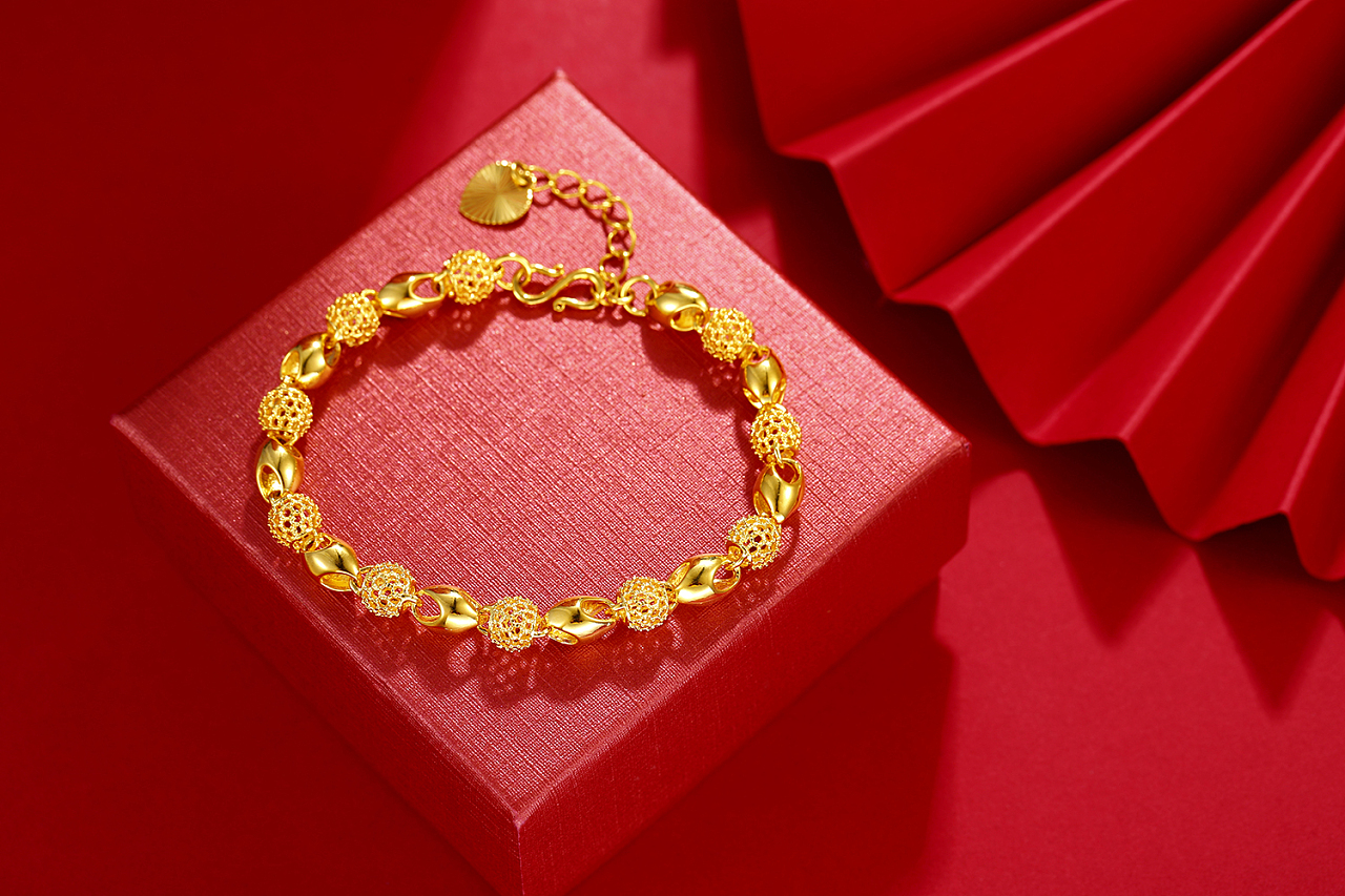 红底 红背景 中国红 中国金 24K婚庆黄金饰品|摄影|产品摄影|广州小韩